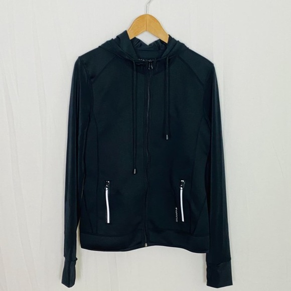 SaunaFX Neoprene Sauna Jacket Womens Large Black Hooded Reflective NIB - Picture 5 of 15
